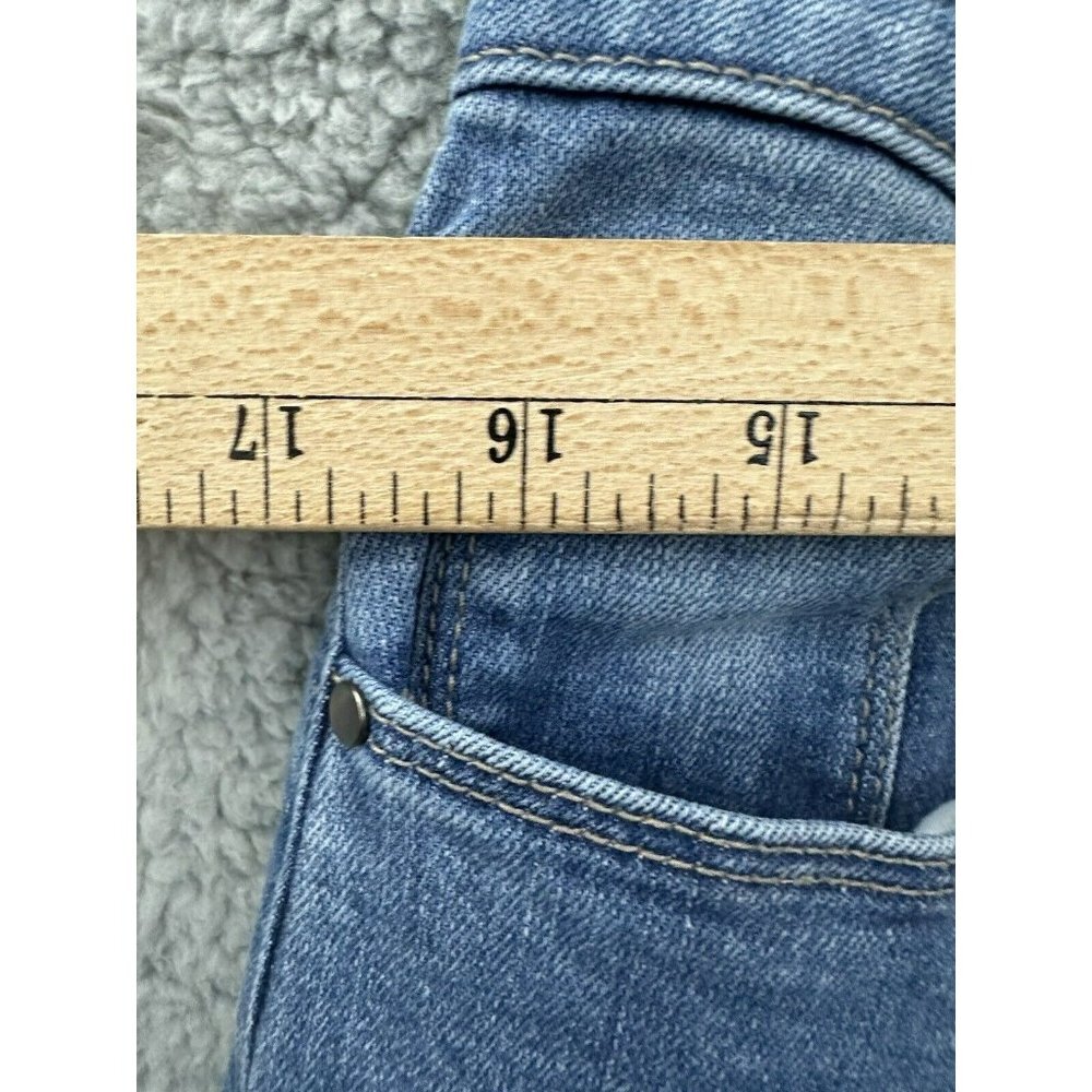 Susan Graver Regular High Stretch Denim Angled Hem Crop Jeans Pant Denim 2 Size - Picture 4 of 8